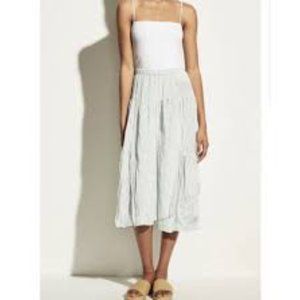 Vince Asymmetrical Hem Tiered Midi Skirt